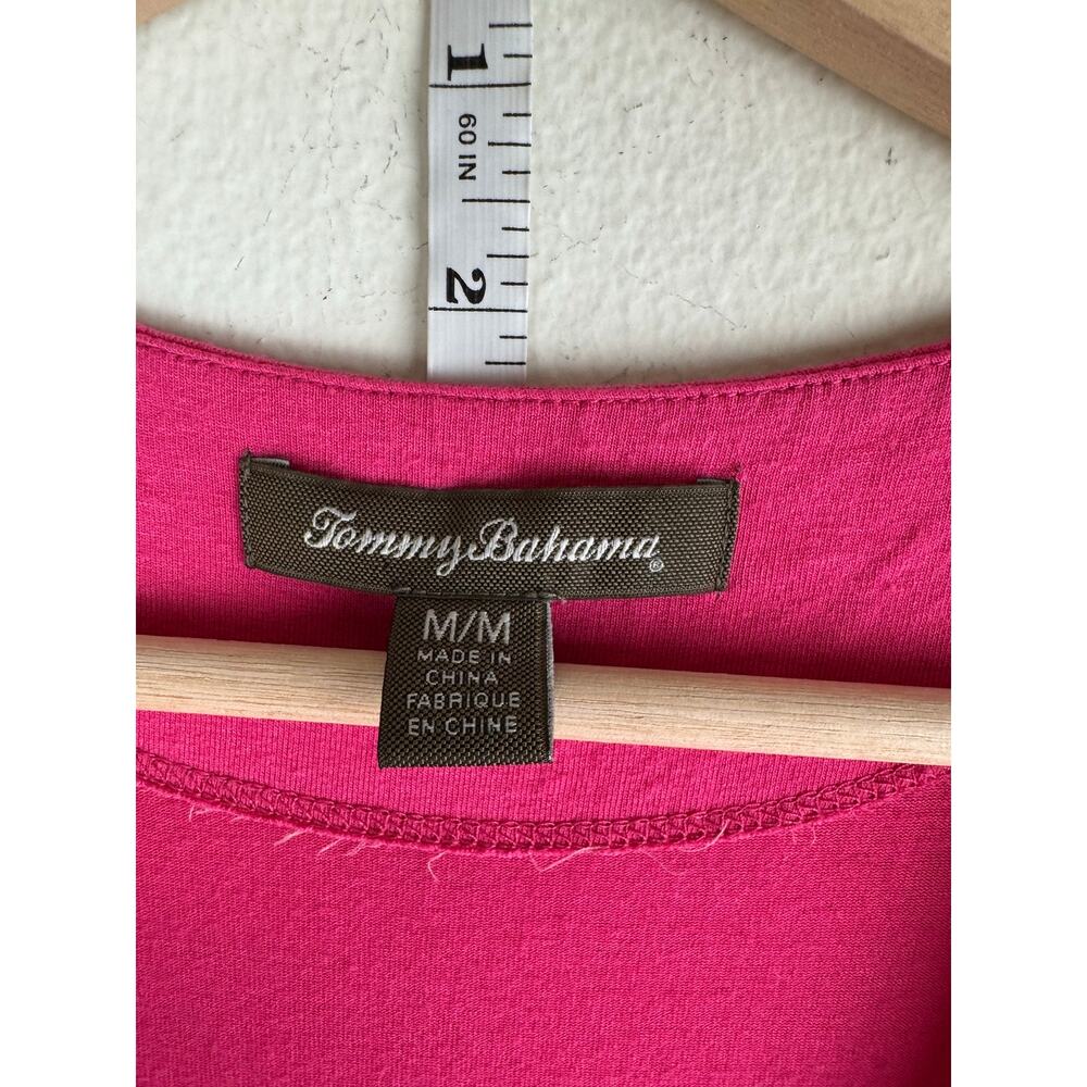 Tommy Bahama Tambour Faux Wrap Jersey Dress Bright Pink Medium - Picture 9 of 12